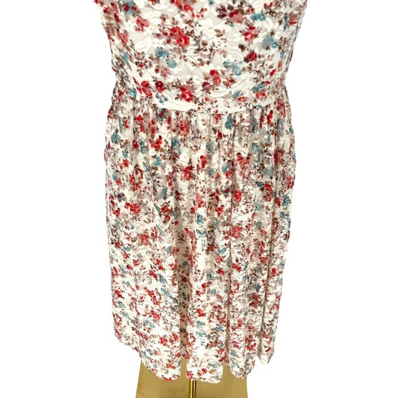 Torrid Lace Dress 3X 22 24 White Floral Overlay Sweetheart Neck Lined Ditsy EUC - Picture 6 of 16